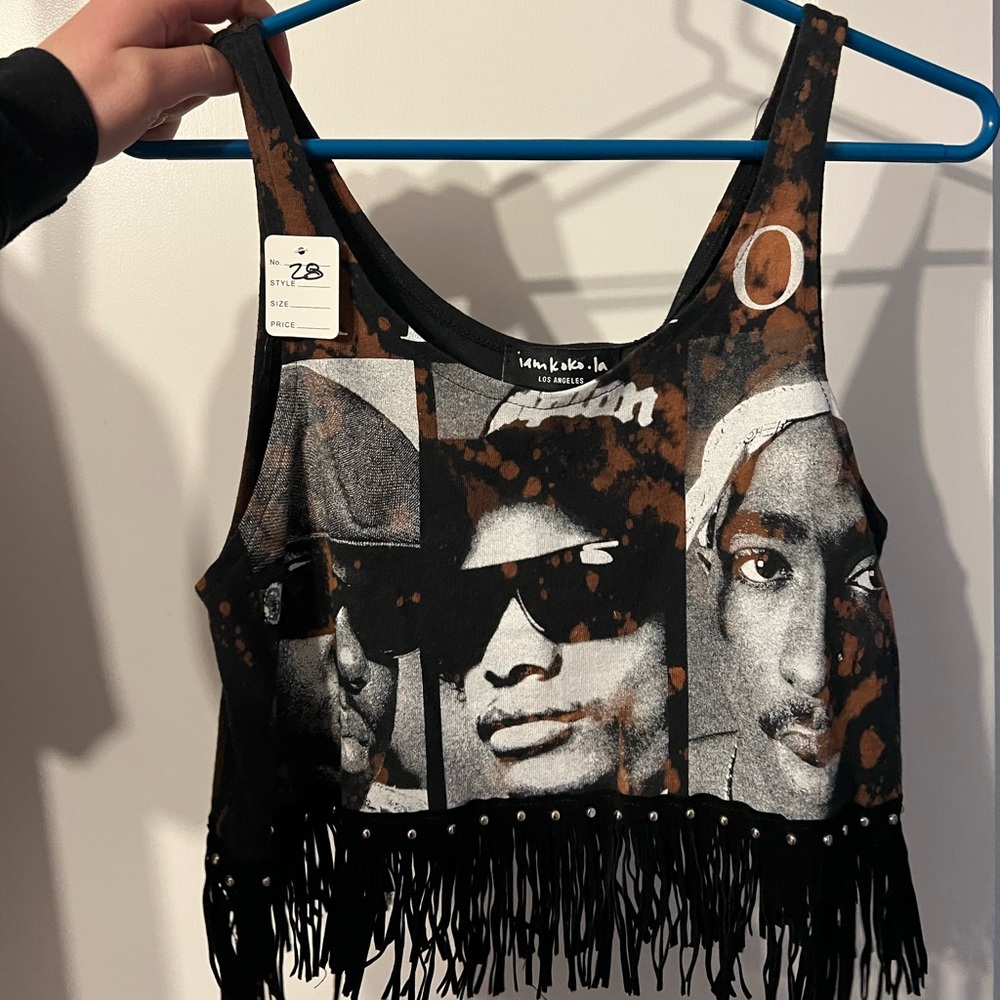 iamkoko.la fringe graphic tank top